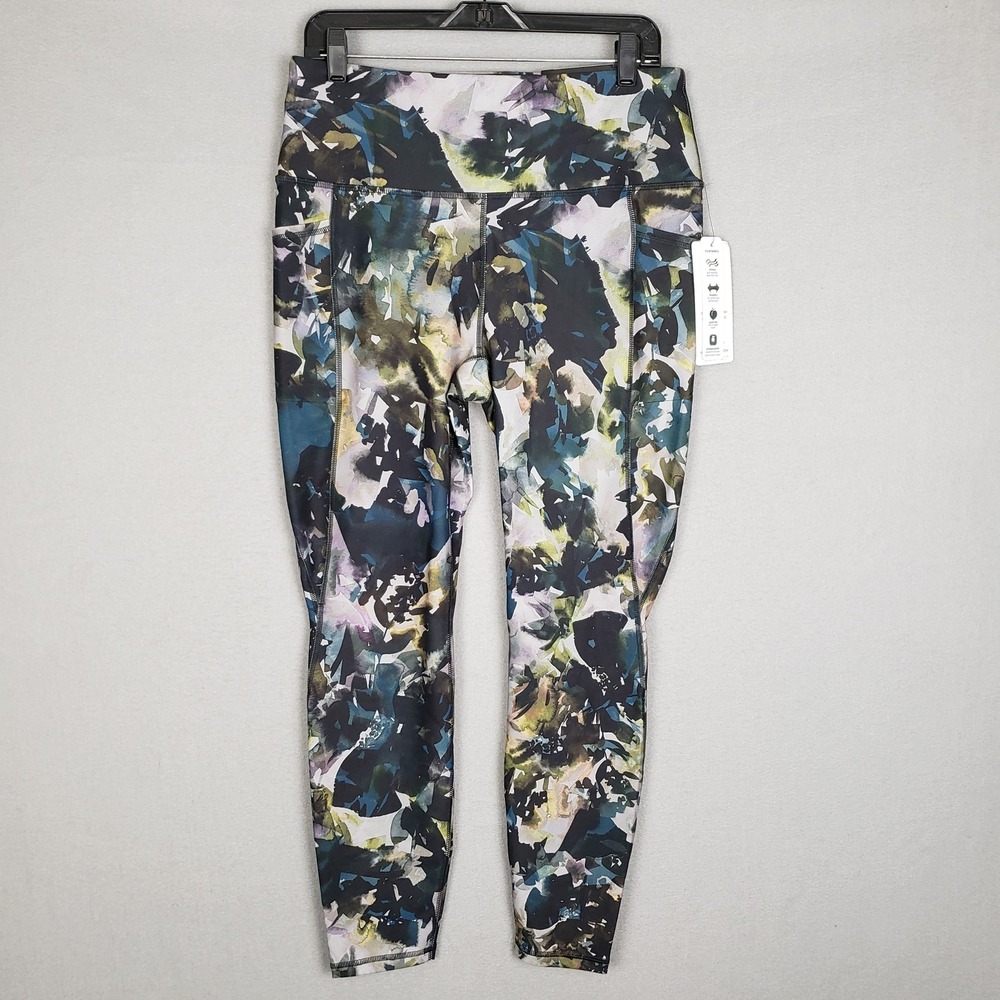 Size XL High Waist Full Length Leggings Blue Black Floral Camo Dark Fairy Grunge